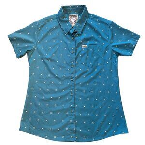 DIXXON Men's Teal Short-Sleeve Button-Up Shirt